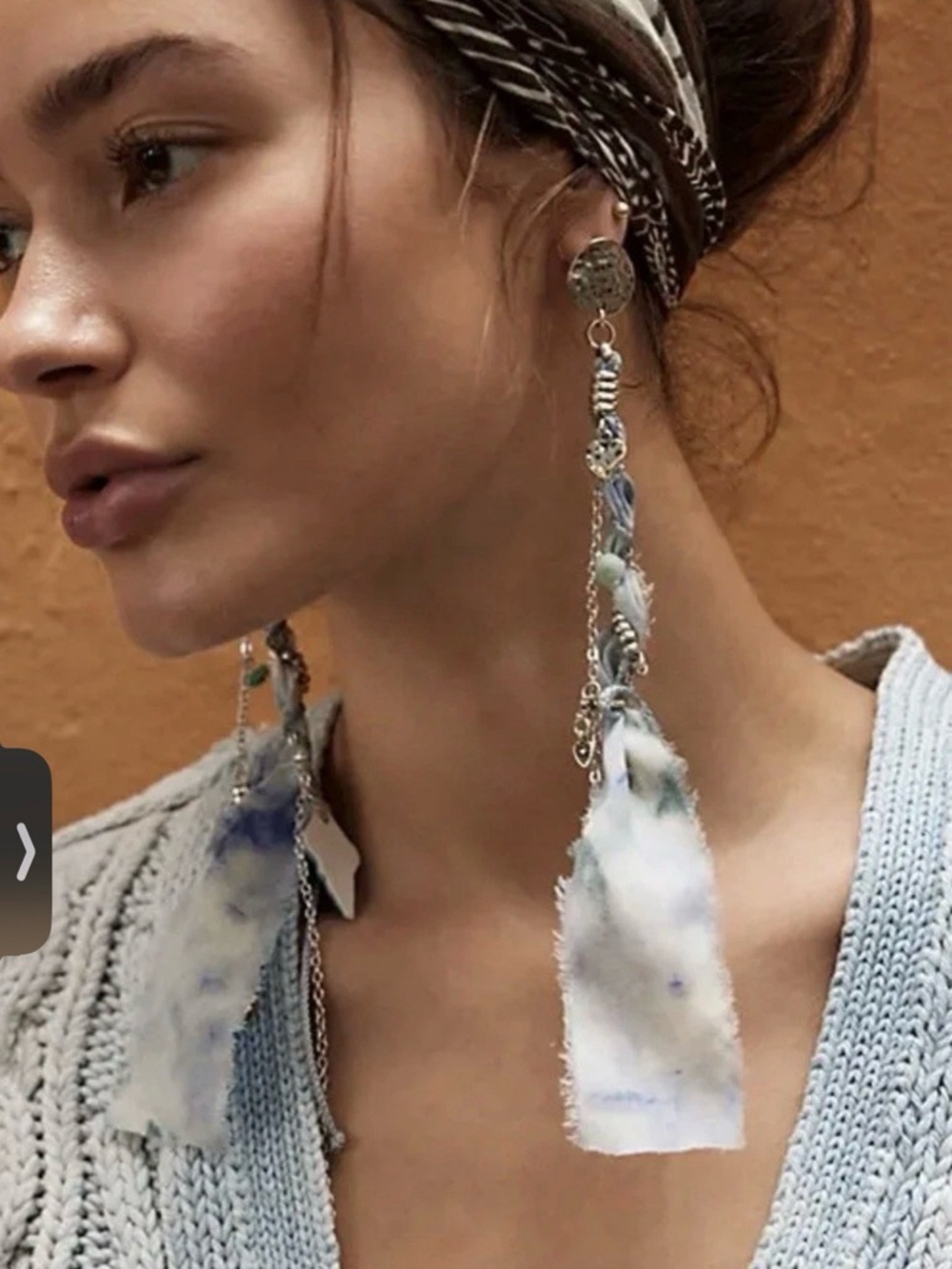 NWOT Free People Clearwater Dangle Earrings
Charms Shells Ribbon Indigo Boho
